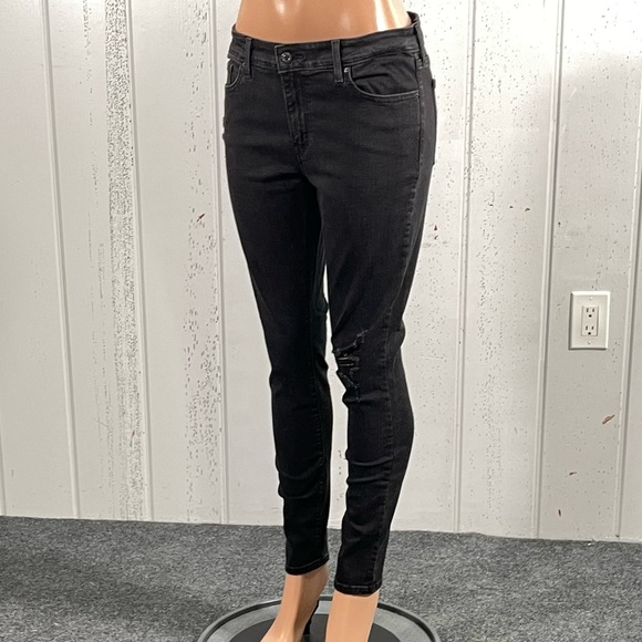 *Levi's 711 Skinny Women's Black  Distressed Jeans Sz W32/L30 - Picture 9 of 13